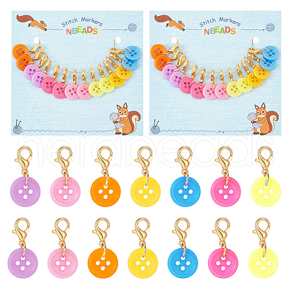 Flat Round Button Stitch Markers HJEW-AB00270-1