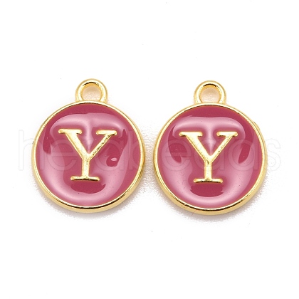 Golden Plated Alloy Enamel Charms X-ENAM-S118-08Y-1