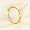 PVD Vacuum Plating 304 Stainless Steel Open Cuff Bangle with Oval Beaded BJEW-C031-01G-5