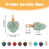 SUPERFINDINGS 10Pcs 10 Styles Natural & Synthetic Mixed Gemstone Pendants G-FH0002-26-2