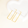 S925 Sterling Silver Hollow Rectangle Stud Earrings PW0163-2