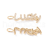 Brass Micro Pave Clear Cubic Zirconia Pendants ZIRC-L093-68G-2