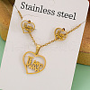 Stainless Steel Pendant Necklace & Stud Earring FS-WGABA87-13-1
