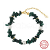 Natural Malachite Braided Beads Bracelets BJEW-L692-001G-1