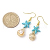 Synthetic Turquoise Dangle Earrings for Women EJEW-JE05800-3