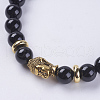 Natural Dyed & Heated Black Agate Beads Stretch Bracelets BJEW-E325-D30-2