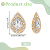 MAYJOYDIY US 4Pcs Brass Rhinestone Shoe Decorations FIND-MA0001-02A-2