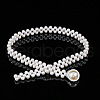 White Acrylic Pearl Beaded Elastic Chain Belts with Alloy Buckles WG1BD5E-02-1
