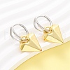 Two Tone Heart Brass Hoop Earrings EJEW-D322-12GP-02B-2
