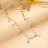 Stainless Steel Crystal Rhinestone Triangle Tassel Oval Link Chain Necklaces for Women IJ7847-1