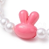 Easter Rabbit Acrylic Beaded Stretch Bracelets BJEW-JB11292-4
