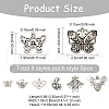40Pcs 8 Styles Tibetan Style Alloy Pendants TIBE-YW0001-65-2