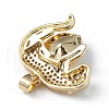 Real 18K Gold Plated Rack Plating Brass Micro Pave Clear Cubic Zirconia Pendants KK-C015-13G-13-3