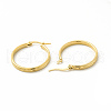 201 Stainless Steel Stripe Hoop Earrings with 304 Stainless Steel Pins for Women EJEW-M214-05D-G-1