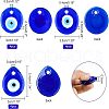  12Pcs 3 Style Handmade Lampwork Evil Eye Pendants LAMP-NB0001-45-5