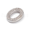 Rack Plating Brass Micro Pave Clear Cubic Zirconia Linking Rings KK-L155-58P-3