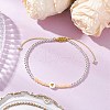 Brass Round Beads Braided Bead Bracelets for Women BJEW-JB11718-04-1