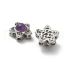 Brass Pave Natural Amethyst Multi-Strand Links KK-D366-01P-B-2