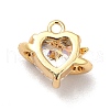 Brass Cubic Zirconia Charms KK-M233-10G-A-2