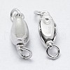 Anti-Tarnish Rhodium Plated 925 Sterling Silver Box Clasps STER-F037-032P-2