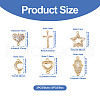 12Pcs 6 Styles Brass Micro Pave Clear Cubic Zirconia Connector Charms KK-TA0001-14-4