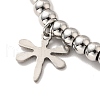 Tarnish Resistant 304 Stainless Steel Dragonfly Charm Bracelet with 201 Stainless Steel Round Beads for Women BJEW-B057-22P-2