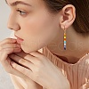 Glass Seed Beads Dangle Hoop Earrings EJEW-SW00002-4