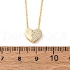 925 Sterling Silver Micro Pave Clear Cubic Zirconia Heart Pendant Necklaces for Women NJEW-D316-04G-5