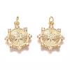 Brass Micro Pave Cubic Zirconia Pendants ZIRC-G168-50G-1