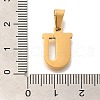 Ion Plating(IP) 304 Stainless Steel Rhinestone Pendants STAS-U035-01G-U-3