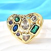 Brass Micro Pave Cubic Zirconia Cuff Rings RJEW-C134-02G-1