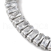304 Stainlessa Steel Pave Clear Cubic Zirconia Rectangle Link Chain Bracelets for Women BJEW-Z066-01P-03-2