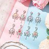 8Pcs Heart Magic Wand Acrylic & Alloy Pendant Decorations HJEW-JM03228-2