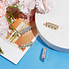DICOSMETIC 4Pcs 2 Colors Rectangle Brass Micro Pave Clear Cubic Zirconia Twister Clasps ZIRC-DC0001-31-4