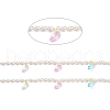 Brass & Cubic Zirconia & ABS Imitation Pearl Handmade Beaded Chains CHC-D029-31G-2