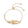 Adjustable Braided Brass Macrame Pouch Cable Chain Slider Bracelet Making BJEW-JB10285-02-1