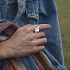 FIBLOOM 4Pcs 4 Colors Stainless Steel Toggle Clasps Shape Open Cuff Rings Set for Lover RJEW-FI0001-18-5