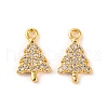Brass Micro Pave Clear Cubic Zirconia Pendants KK-U017-07A-G-1