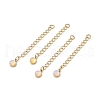 Ion Plating(IP) 316 Surgical Stainless Steel Curb Chain Extender with Opalite Round Charm STAS-A097-01G-05-1