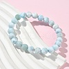 Round Natural Hemimorphite Beaded Stretch Bracelets for Men Women BJEW-B136-01B-3