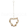 Heart Glass & Shell Pearl Beads Pendant Decorations HJEW-JM01984-1