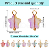 90Pcs 9 Colors Electroplate Glass Charms PALLOY-GO00012-2