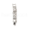 Brass Micro Pave Clear Cubic Zirconia Fold Over Clasps KK-R222-03P-1
