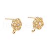 8 Pairs Brass Micro Pave Clear Cubic Zirconia Stud Earring Findings KK-ZZ0001-08-RS-4