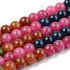 Round Dyed Natural Quartz Beads Strands G-T132-013B-01-2