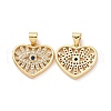 Brass Micro Pave Cubic Zirconia Pendants ZIRC-F134-11G-1