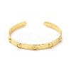 Rack Plating Brass Flat Round Hammered Open Cuff Bangle for Women BJEW-M231-01G-2