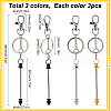 SUNNYCLUE 9Pcs 3 Colors Alloy Bullet Bar Beadable Keychain for Jewelry Making DIY Crafts KEYC-SC0001-10-2
