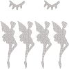 SUPERFINDINGS 6Pcs Eyelash & Fairy Glitter Hotfix Rhinestone DIY-FH0003-48-1