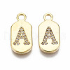 Brass Micro Pave Clear Cubic Zirconia Pendants KK-S360-052A-NF-1